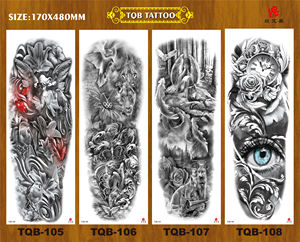 <span class=keywords><strong>Tatouage</strong></span> temporaire sexy noir imperméable à manches longues à <span class=keywords><strong>prix</strong></span> avantageux - Product Image 2