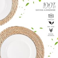 Sets de table ronds tressés en jacinthe d'eau naturelle, sets de table en rotin, sets de table d'extérieur en osier pour patio