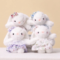 En gros, Porte-clés pendentif lapin en peluche floral mignon, personnalisé, doux, type mascotte, jouet animal en peluche pour cadeau de mariage