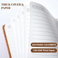 Diario de Tapa Dura con Cubierta de Cuero, 256 Páginas, 100 GSM, A5, Cuaderno de Trabajo