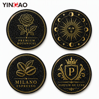 Autocollants imperméables Yingao, autocollants en vinyle découpés sur mesure, paillettes dorées, texture sable pour flacon cosmétique, boîte cadeau, enveloppe