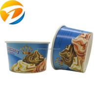 Gobelet en papier jetable écologique imprimé sur mesure pour crème glacée, gelato, yaourt glacé, dessert, emballage alimentaire de qualité alimentaire