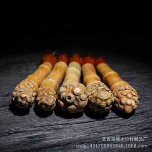 Cepillo para tetera de raíz de bambú, limpiador de té hecho de raíces de bambú viejas, cepillo para té hecho de nudos de bambú y bambú moteado, bandeja para té - Product Image 5