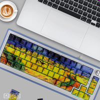 Customized Cherry Keyboard Van Gogh Crow Wheat Field PBT Keycaps French OEM Sublimation Transparent Side Engraved OEM