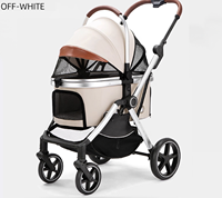 Poussette de transport pour animaux de compagnie de luxe en aluminium Nouveau design pliable 4 roues pour chiens et chats de taille moyenne et petite