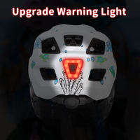 Casco de Bicicleta Integral para Niños con Luz Trasera, Equipo de Seguridad Ajustable para Bicicleta de Montaña y Carretera con Protección para la Barbilla