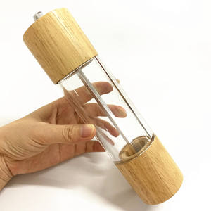 Molinillo manual con tapa de madera para cocina, molinillo de pimienta, sal, especias, pimienta, decoración - Product Image 1