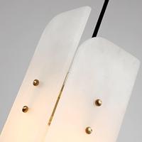Lámpara Colgante de Alabastro de Diseño Nórdico Minimalista, Araña de Latón, Luz Blanca Cálida de 3500K, Fácil Instalación para Hotel o Casa de Huéspedes