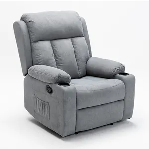 Распродажа, современное тканевое кресло с ручным откидыванием, одно мягкое кресло с откидывающейся спинкой и подстаканником