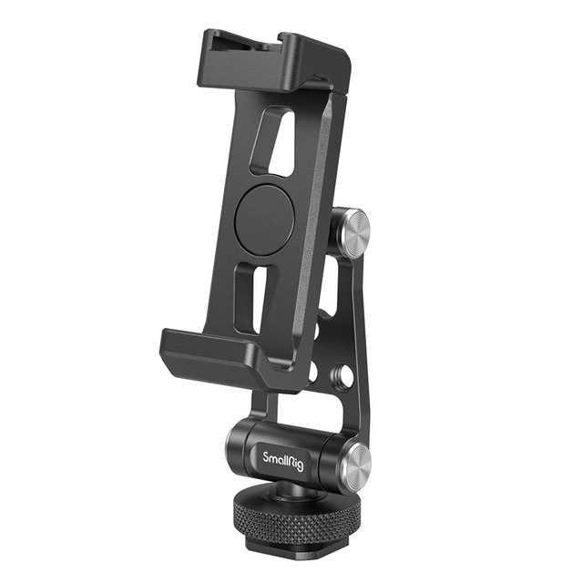 SMALLRIG Universal Metal Phone Support with Cold Shoe Smartphone Holder Adapter Tripod Mount for iPhone 16 15 14 Samsung Galaxy