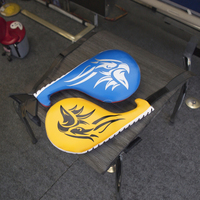 Cible de Taekwondo Sonore Personnalisable 2024, Noire et Bleue, Taille Moyenne, Double Cible de Frappe pour Boxe, en PVC et Cuir PU, 40x20cm, Marque Harn