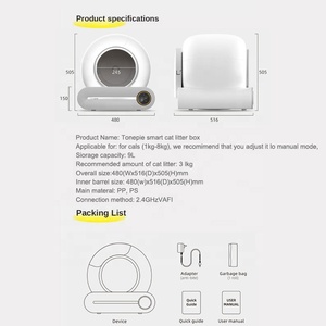 Caixa de Areia Automática para Gatos Tonepie Ti Pro 65L Controle por Aplicativo Inteligente Auto Limpeza Totalmente Fechada Fácil de Limpar Feita de Plástico - Product Image 6