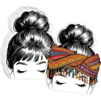 Cartes de présentation personnalisées pour bandeaux avec pinces en papier, étiquettes pour accessoires capillaires, supports pour élastiques et nœuds, cartes d'emballage cadeau