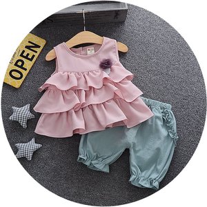 Nuevo Diseño de Vestido de Fiesta de Una Pieza para Niñas, Vestido de Verano con Collar a Bajo Precio - Product Image 3