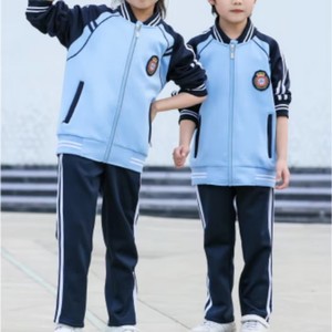 Uniforme Scolastica per Studenti delle Scuole Primarie e Secondarie, Completo Blu e Bianco Primaverile e Autunnale, Giacche per il Giorno dello Sport delle Scuole Medie - Product Image 2