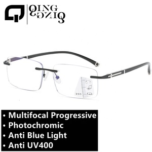 <span class=keywords><strong>Lunettes</strong></span> de Lecture Percées Photochromiques Anti-Lumière Bleue Verres <span class=keywords><strong>Progressifs</strong></span> Rectangulaires en Acétate et Métal, Traitement Photogray Anti-Reflet 2024 2025 - Product Image 2
