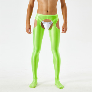 Collants sans entrejambe King Mcgreen Star Men, brillants, découpés, taille haute, effet huileux, fins, lingerie <span class=keywords><strong>sissy</strong></span>, vêtements de nuit sexy - Product Image 3