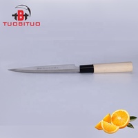 Couteau Deba traditionnel japonais de 6 pouces en acier allemand avec manche en bois, lame à simple tranchant