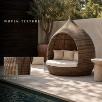 Fauteuil suspendu moderne en rotin pour extérieur, chaise balançoire de luxe pour jardin et patio avec coussin