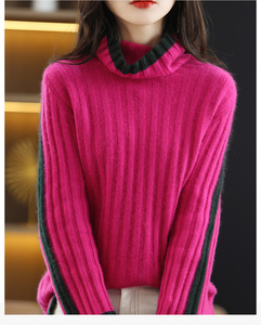 <span class=keywords><strong>Maglione</strong></span> 2022 autunno e inverno nuovo stile con colletto a pila <span class=keywords><strong>maglione</strong></span> da donna alla moda con colore abbinato <span class=keywords><strong>maglione</strong></span> largo e pigro in lana 100 - Product Image 6