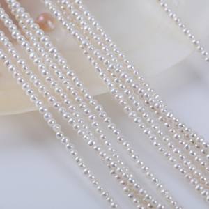 Perles d'eau douce naturelles baroques presque rondes de 3,5 à 4 mm, perles roses semi-finies, perles d'eau douce naturelles en vrac - Product Image 3