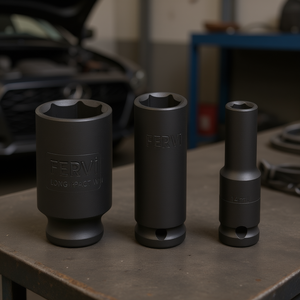 Clé à douille à chocs longue Fervi, jeu de 10 mm, 12 mm, 14 mm pour réparation automobile - Product Image 3