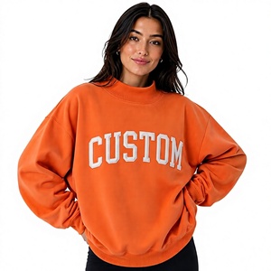 Sudadera de cuello alto oversize para mujer con letras bordadas personalizadas, ideal para invierno, la más vendida a precio económico. - Product Image 1