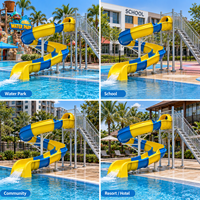 Parc aquatique interactif, aire de jeux aquatiques, toboggan aquatique en spirale de 2,3 m, zone de jeux aquatiques communautaire