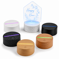 Lampe d'illusion circulaire compacte, usine OEM ODM, sept modes de couleur, lumière LED de nuit haute luminosité, base avec câble d'alimentation USB