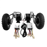 Kit de conversion de chariot électrique à moteur à balais double entraînement basse vitesse 350W, facile à transporter, capacité 200kg, ensemble de roues 8 pouces, DIY Électrique