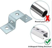Support d'angle industriel en acier inoxydable poli, pince en U pour suspension au plafond, fixation sur tige filetée pour treillis métallique de centre de données