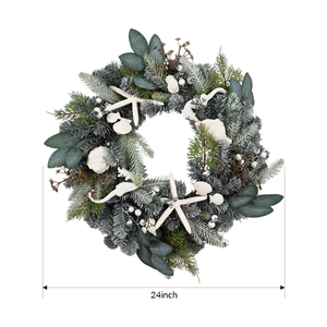 Venta al por Mayor de Decoraciones Navideñas para Interiores y Exteriores, Coronas Navideñas, Corona de Pino Artificial Verde - Product Image 1