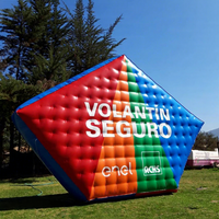 Cerf-volant gonflable géant personnalisable en tissu Oxford avec logo sur mesure, modèle décoratif coloré pour publicité/événement musical en extérieur