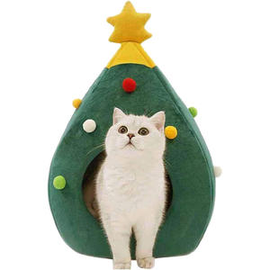 Árbol de Navidad Invierno Cálido Casa para mascotas Pequeño apartamento Cama para gatos y perros Cueva Cojín para mascotas para animales pequeños - Product Image 2