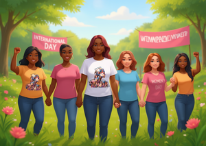 Maglietta per la Giornata Internazionale della Donna, T-Shirt Casual per l'Empowerment Femminile, 100% Cotone, Girocollo, Vestibilità Regolare, Stampa Digitale - Product Image 2