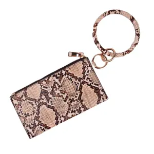 Key Ring Bangle Mini Clutch Wallet Personalized Fashion PU Leather Wristlet Wallet