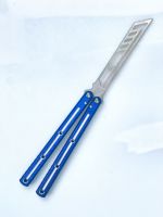 Couteau papillon pliant en acier 3Cr13 avec lame en acier et manche en aluminium, non tranchant, pour la chasse, l'entraînement, le camping et les activités de plein air