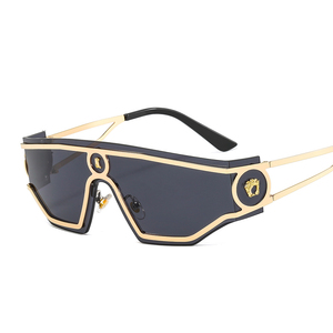 Occhiali da Sole Oversize di Lusso Firmati per Uomo e Donna Lenti Ottiche UV400 Montatura in PC <span class=keywords><strong>Blu</strong></span> e Rosa Brand Famosi - Product Image 2