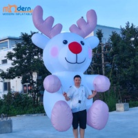 Renne Rudolph gonflable lumineux de 3,5 m avec impression numérique et ventilateur intégré pour les défilés de Noël en extérieur et la publicité
