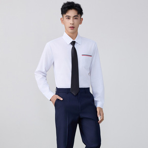 Middle School Uniform Set British College Style Slim Fit No-Wrinkle Oxford Fabric Unisex Shirt With Tie And Skirt For Students - Product Image 3