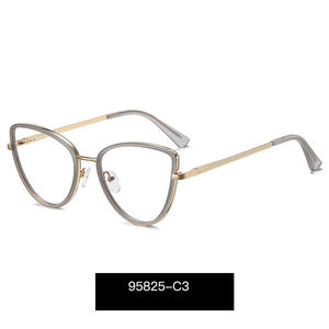 Montures de <span class=keywords><strong>lunettes</strong></span> œil-de-chat de luxe pour femmes, nouvelle collection, montures colorées, anti-lumière bleue, verres de lecture trempés pour le bureau et le quotidien - Product Image 6