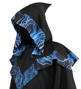 Costume Médiéval Unisexe pour Homme Cape Vintage à Capuche Long Magicien pour Halloween ou Jeu <span class=keywords><strong>Cosplay</strong></span> - Product Image 3