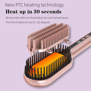 Sikat pelurus rambut ionik PTC, alat penata sikat pelurus rambut dengan tampilan LCD 5 pengaturan penyesuaian 2025 ℉ tren baru 450 - Product Image 2