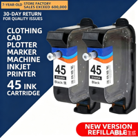 Cartuchos de Tinta Recargables para HP 45, Compatibles con HP Deskjet 9300 / 6122 / 3820 / 1280c / 1180c / 930c / 950c / 990cxi / 895cxi / 870cxi