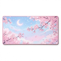 Tapis de souris de jeu Anime Cherry Blossom, tapis de bureau doux en micro-tissu, surface tissée antidérapante, design personnalisé