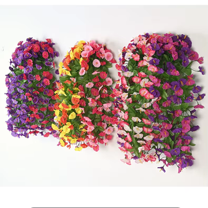 Guirlande murale décorative en plastique souple à double <span class=keywords><strong>fleur</strong></span> de trompette simulée pour mariage, nouvel an, Halloween - Product Image 3