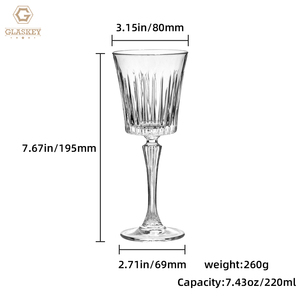 <span class=keywords><strong>Verre</strong></span> à vin vintage en cristal sans plomb à nervures, flûtes à champagne à long pied, verres à vin classiques à pied pour la dégustation - Product Image 2