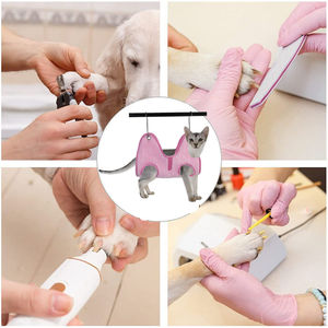 Hamac de toilettage pour chat rose taille S pour la coupe des ongles et le nettoyage des oreilles – Produit pratique pour le toilettage des animaux - Product Image 2