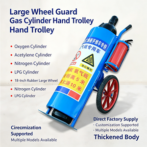 1. Chariot à roulettes robuste pour bouteilles de gaz portables avec poignée ergonomique pour usine de soudage, laboratoire, hôpital - Product Image 2