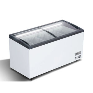Congélateur de coffre de dessus en verre incurvé commercial de vente chaude petits congélateurs profonds de crème glacée pour le supermarché - Product Image 5